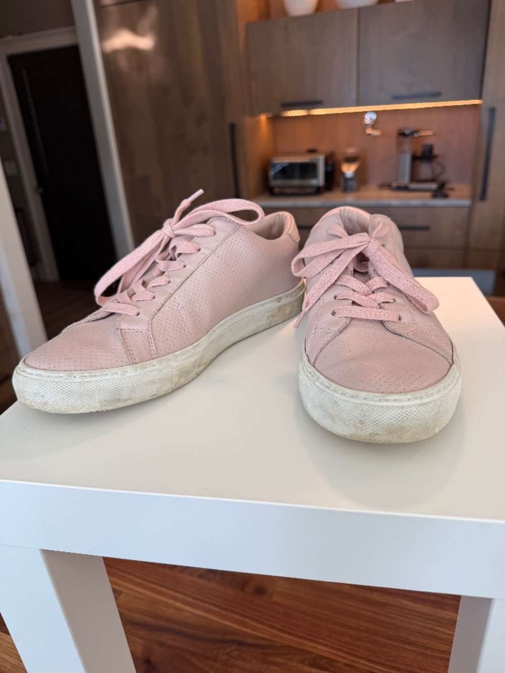 GREATS Brooklyn Royale Blush Pink Perforated Leather Sneakers Made Italy Size 10